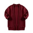 thumbnail image 1 of Toddler Girls Sweaters Cardigan Dressy New Kids Girls Open Front Cardigan Sweaters Long Sleeve Cable Knit Fashion Clothes with Pockets Wine 2 Years, 1 of 7