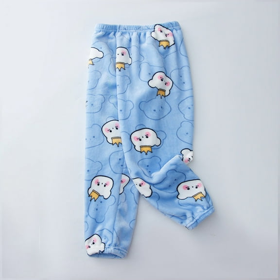 Toddler Girls Sweatpants T Winter Long Trousers Cartoon Printed Warm Pants