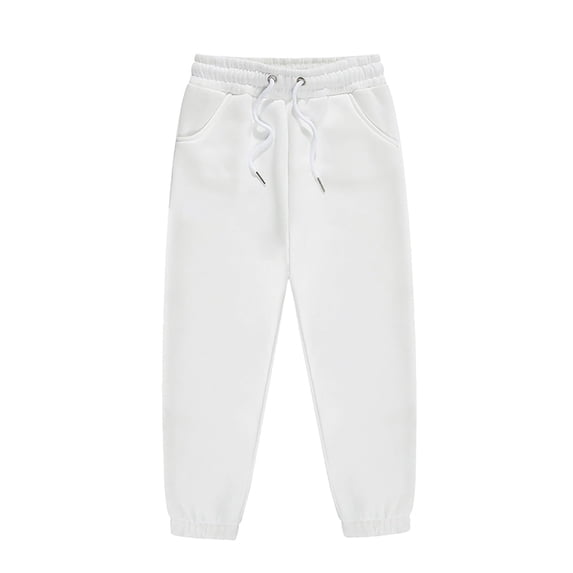Toddler Girls SweatpantsDrawstring Jogger Sweatpants with Pockets Girls Solid Pants White Pants Toddler Kids Pants Boys 2-3 Years
