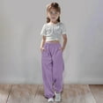 thumbnail image 1 of Toddler Girls SweatpantsDrawstring Pants with Pockets Boys Solid Pants Purple Boys School Pants Youth Athletic Pants Size 3-4 Years, 1 of 6