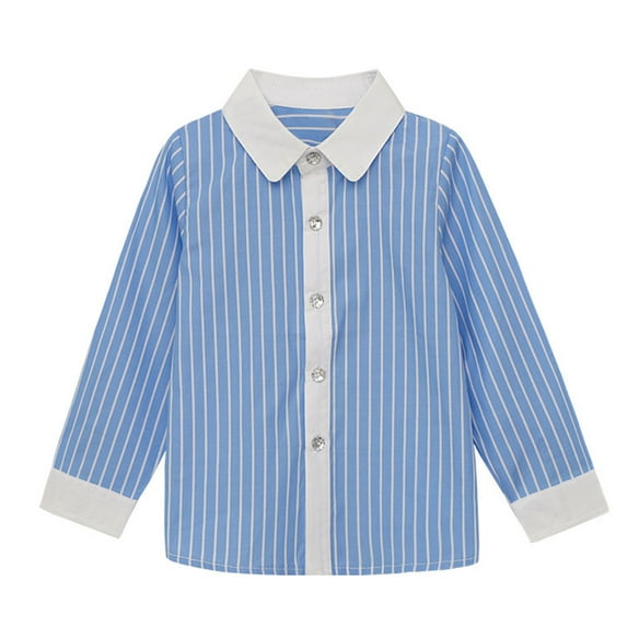 Toddler Girls Sweatsgirt Toddler Kids Baby Boys Fashion Long Sleeve Casual Tops Turndown Collar Shirt Toddler Girls Sweatsgirt Blue 7T