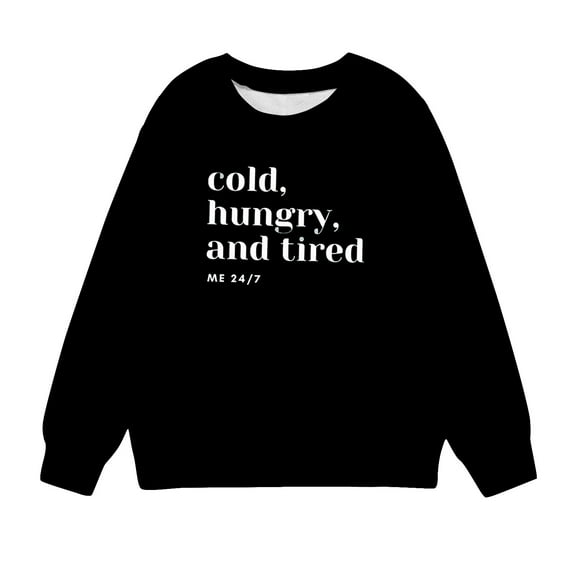Toddler Girls Sweatsgirt Winter Girls Crewneck Oversized Sweatshirt Kids Fashion Long Sleeve Pullover Tops 1-12 Years Baby Boys Crewneck Sweatshirt Black 3-4T