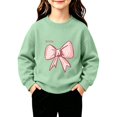 thumbnail image 1 of Toddler Girls Sweatshirt Cotton Crew Neck Bow Graphic Fall Winter Pullover, 1 of 5