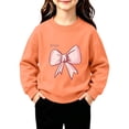 thumbnail image 1 of Toddler Girls Sweatshirt Cotton Crew Neck Bow Graphic Fall Winter Pullover, 1 of 5