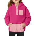 thumbnail image 1 of Toddler Sweatshirt Girls Half Button Down Sweatshirt with Pocket Girls Long Sleeve Sweatshirts Kids Fashion Sweatshirts for Girls Clothes Size 5T, 1 of 4
