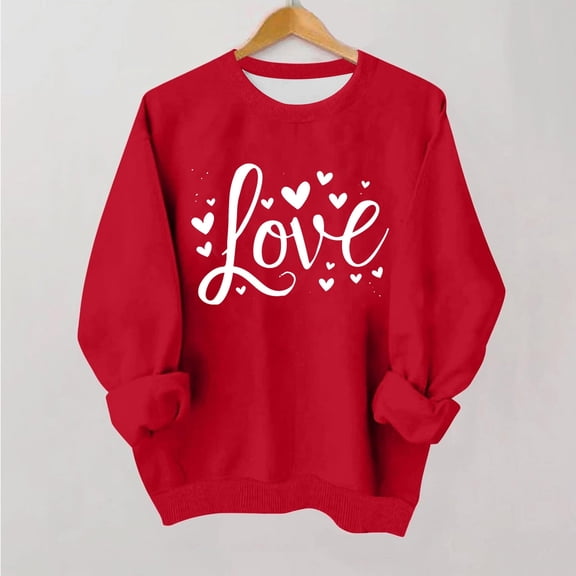 Toddler Girls Sweatshirt,Girls Soft Cozy Valentine'S Day Printed Sweatshirt Big Kids Crewneck Long Sleeve Fall Winter Casual Everyday Wear 1-15 Years Red 8 Years