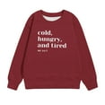 thumbnail image 1 of Toddler Girls Sweatshirt Girls Crewneck Oversized Sweatshirt Kids Fashion Long Sleeve Pullover Tops 1-12 Years Infant Girl Crewneck Sweatshirt Red 3-4T, 1 of 6