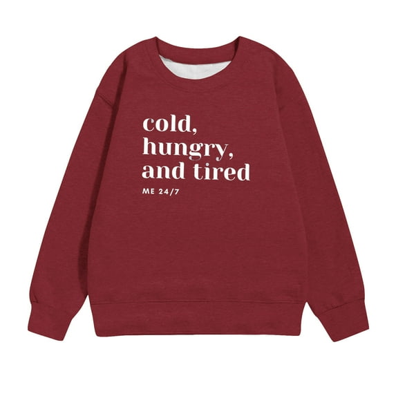 Toddler Girls Sweatshirt Girls Crewneck Oversized Sweatshirt Kids Fashion Long Sleeve Pullover Tops 1-12 Years Infant Girl Crewneck Sweatshirt Red 3-4T