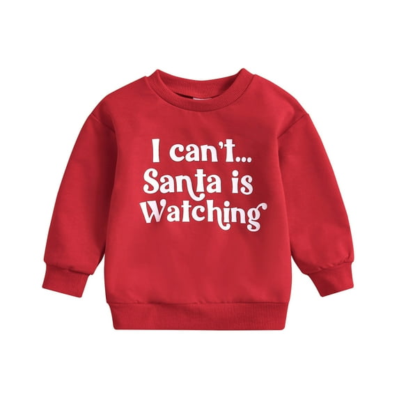 Toddler Girls Sweatshirts Boys Christmas Long Sleeve Letter Prints T Shirt Pullover Sweatshirts for Girls Size 18-24 Months