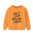 thumbnail image 1 of Toddler Girls Sweatshirts Boys' Long Sleeves Warm Pullover Letter Printed Casual Thick Crewneck Children's Wear Tops for Girls Size 4-5T, 1 of 3