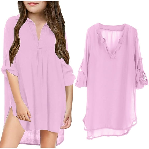 Toddler Girls Swim Cover Up Chiffon Shirt Swimsuit Cozy Breathable Little Girl Swimsuit Cover Up