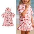 thumbnail image 1 of Toddler Girls Swim Suit Cover Up Zipper Hooded Cute Print Terry Cloth Beach Cover Up Towel Dress 2-3 Years Swim Cover Up Girls, 1 of 6