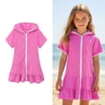 thumbnail image 1 of Toddler Girls Swim Suit Cover Up Zipper Hooded Pink Girls Towel Cover Up Girls Towel Dress 2-3 Years Bathing Suit Girl, 1 of 6