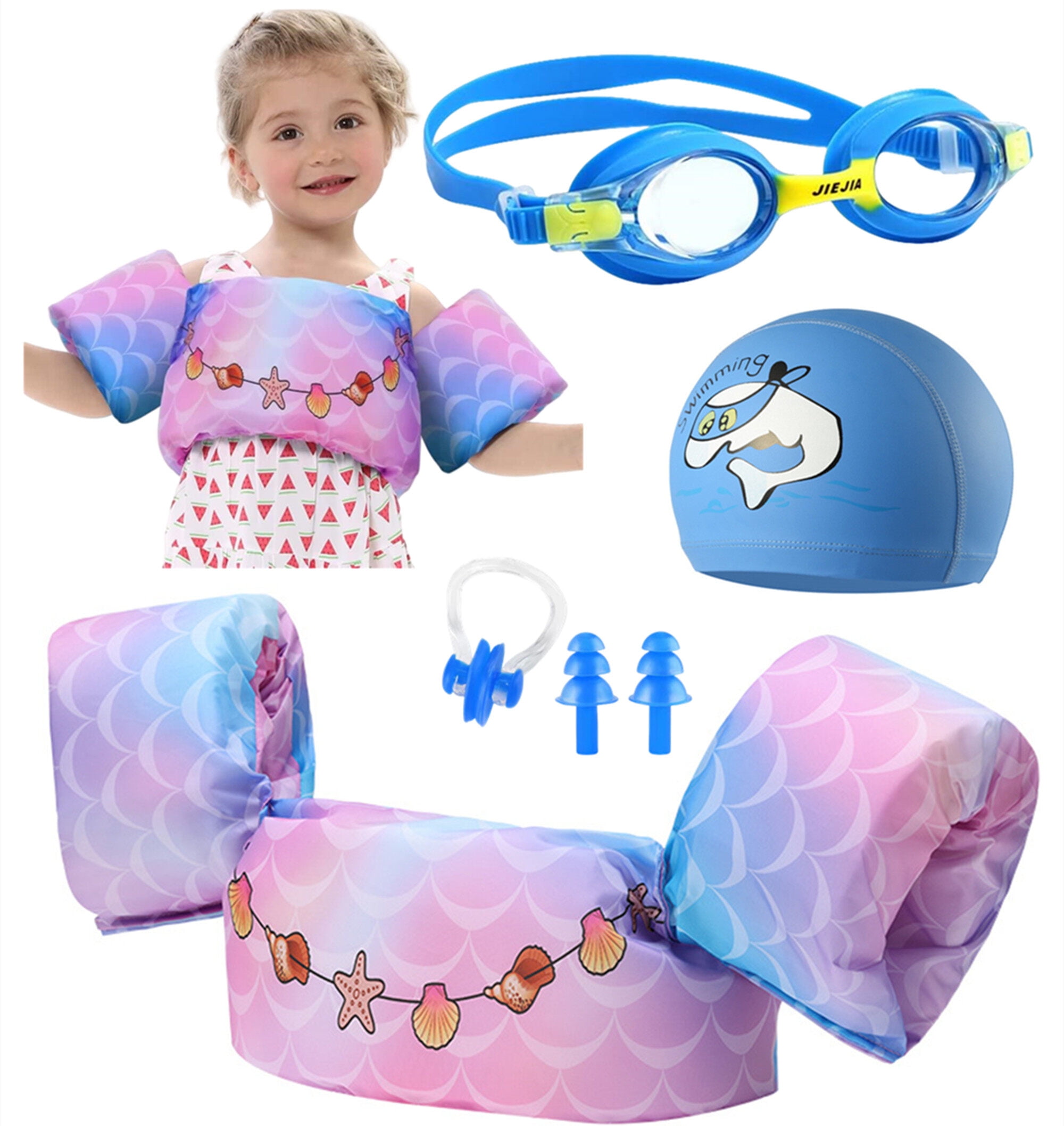 Toddler Girls Swim Vest Adjustable Strap Swimming Jacket Pool Floaties