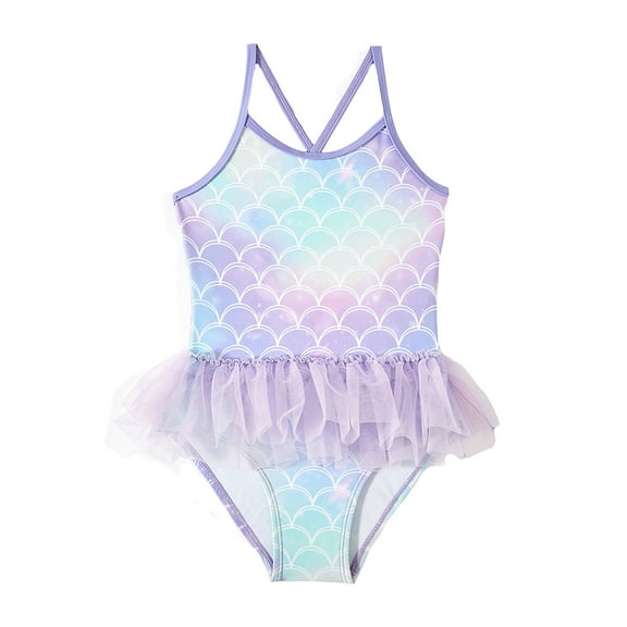 Toddler Girls Swimsuit One-Piece Swimsuit Mermaid Swimwear Purple,1-2T Teen One Piece Bathing Suit