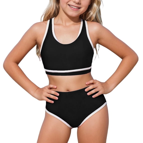 Toddler Girls Swimsuits Two Piece Tankini With Skirt Sun UPF 50 Rash Guard Beach Pool Party Plus Size Swimwear Size 11-12 Years