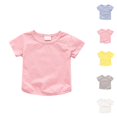 thumbnail image 1 of Toddler Girls T Shirt Crew Neck Short Sleeve Basic Plain Cute Everyday Summer Shirts Tees (18M-6Y), 1 of 9
