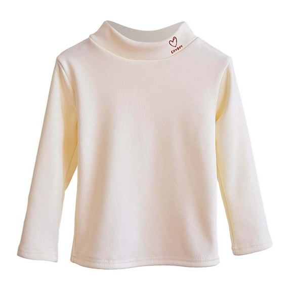Toddler Girls T Shirt Girls Thermal Shirt Beige Long Sleeve T Shirts Girls Basic Crewneck Tops Fall Winter Clothes Size 2-3 Years Girls Clothes