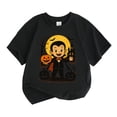 thumbnail image 1 of Toddler Girls T Shirt Halloween Pumpkin Vampire Print Short Sleeve Tee Casual Base Layer Shirt for Kid Size 4-5T, 1 of 4