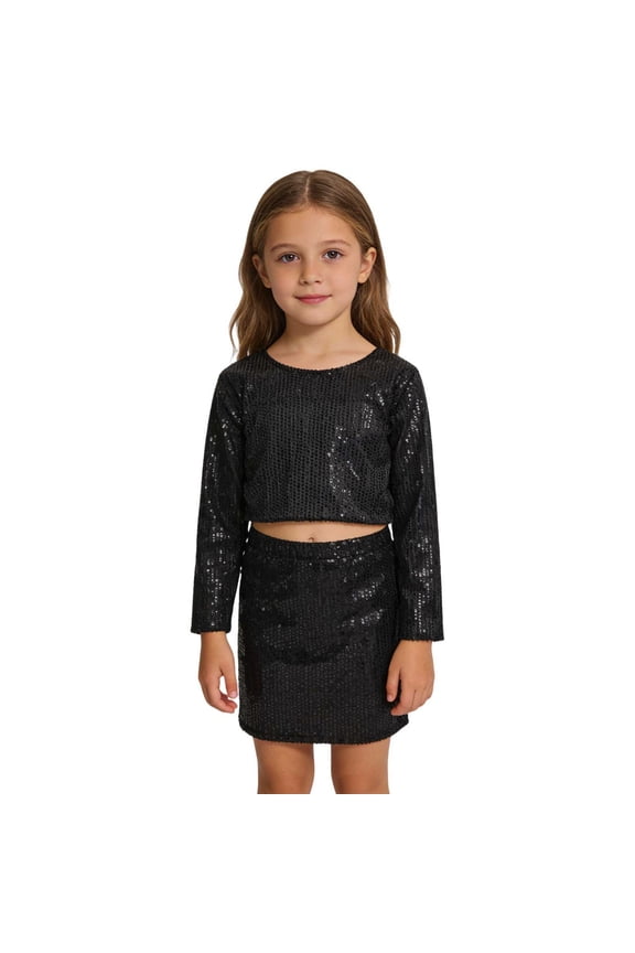 Toddler Girls T-Shirt Long Sleeve Cheerleading Dance Performance Stretchy Round Neck Athletic Basic Tees Size 3-10T