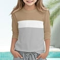 thumbnail image 1 of Toddler Girls T Shirt Loose Soft Striped Color Block Long Sleeve T Shirts Girls Basic Crewneck Tops Fall Tops Size 3-4 Years Girls Shirts, 1 of 4
