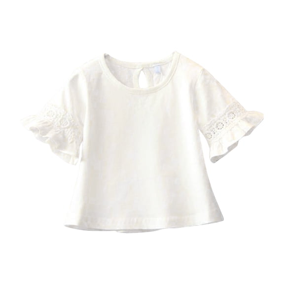 5t Girls Shirts Girls Long Sleeve Tees Size 6 Bunny Clothes for Toddler Girls Short Sleeve Shirts Girls Toddler Undershirt Running Shirts for Girls Toddler Girls T Shirts Lace Half Sleeve Round Neck