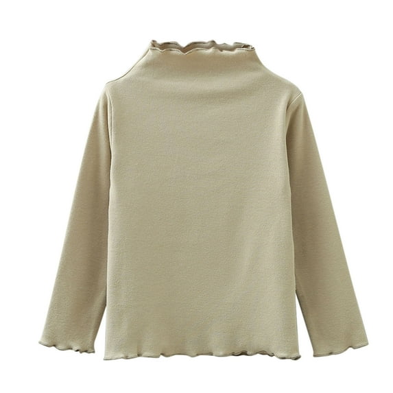 Toddler Girls T Shirts Long Sleeve Basic Turtleneck T Shirt Casual Tees Shirt Tops Undershirt Children Casual Daily Tops