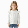 thumbnail image 1 of Toddler Girls T-Shirts Long Sleeve Shirts with Ruffle Fall Winter Cute Tops Crew Neck Shirts for Girls 6 12 18 24 Months 3T 4T 5T 6T Kids Basic Tee, 1 of 7