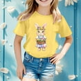 thumbnail image 1 of Toddler Girls T-Shirts Short Sleeve Easter Outfit Easter Egg Print Fashion Tops Tees Girls T Shirts Size 3-4T, 1 of 4