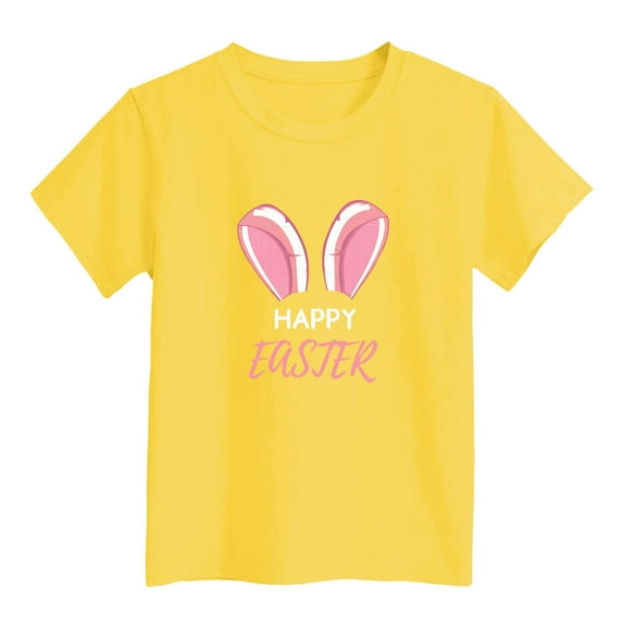 Toddler Girls T-Shirts Short Sleeve Easter Shirt Easter Egg Print Summer Tops Outfits For Girls 5T