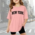 thumbnail image 1 of Toddler Girls T Shirts Short Sleeve Kids Letter Printed Fashion Tops Tees Girls Plain Pink T Shirt Girls Shirts Size 4T, 1 of 5