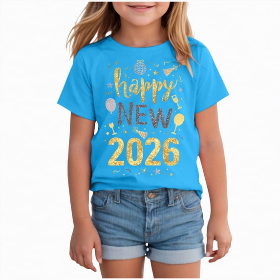 Toddler Girls T Shirts Short Sleeve Shirt for Girls 0-24 Months 2t 3t 4t 5t 6t 7t Soft Cotton Tees Kids T shirts Clothes Summer Tops T-Shirt Gibobby,1-2 Years,Blue