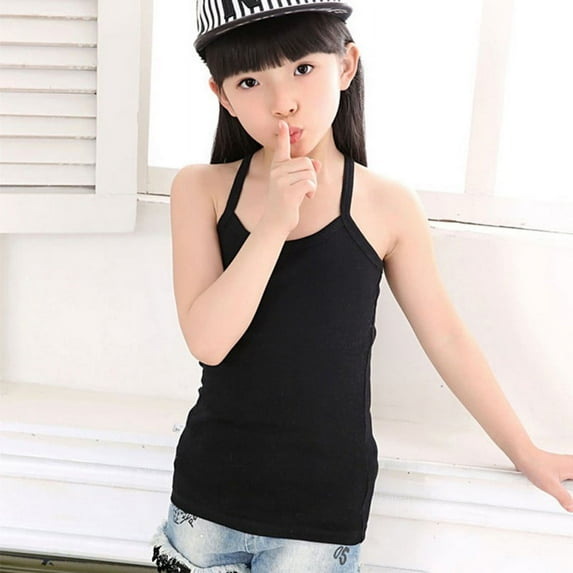 Toddler Girls Tank Top Sleeveless Dance Tank Tops Racer Back Top Cotton Camisole Cami Undershirts for 2-6T