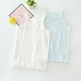 thumbnail image 1 of Toddler Girls Tank Tops 2 Pack Ribbed Knit Summer Sleeveless Shirts Spaghetti Strap Camisoles Undershirt for Kids, 1 of 7