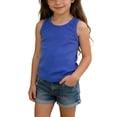 thumbnail image 1 of Toddler Girls Tank Tops - Ribbed Sleeveless Crew Neck Summer Tanks for Girls Lightweight Casual Slim Fitted Racerback Tank Tops Tees Shirts, Blue, 3 Years, 1 of 8