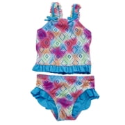 Toddler Girls Tankini Rainbow Lace Ruffled 2 Pc Bikini Swim Suit 2T