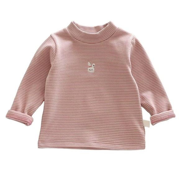 Toddler Girls Thermal Shirt Pink Long Sleeve Shirt Boys Turtleneck Shirt T-Shirts Fall Tops Girls Size 18-24 Months Tops
