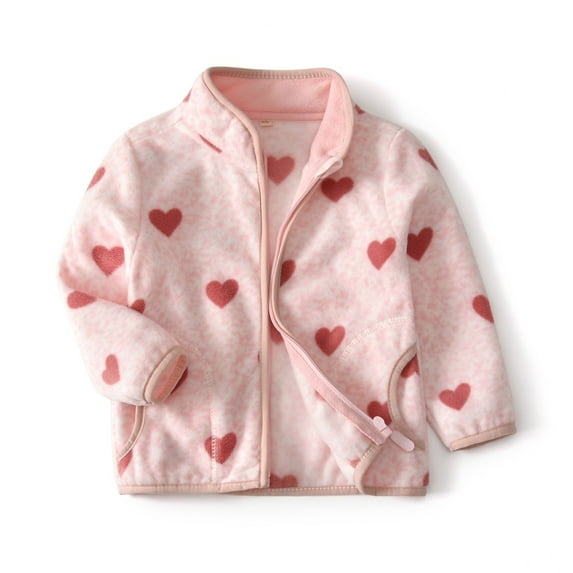 Toddler Girls Thin Fleece Jacket Cartoon Spring Baby Girls Boys Coats for Kids Pink 2T