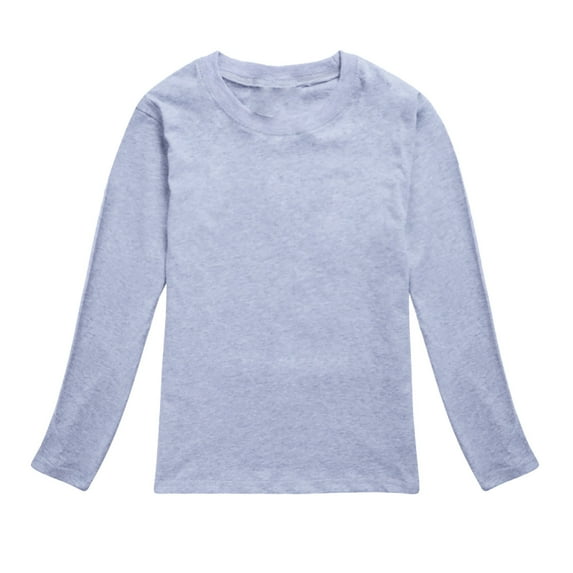 Toddler Girls Tops Autumn Long Sleeve Solid Prints T Shirt Kids Shirts for Girls Fashion Casual Clothing for Daily Outdoor and Indoor Activities
