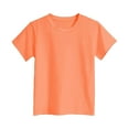 thumbnail image 1 of Toddler Girls Tops & T-Shirts Children's Solid Color Round Neck Short Sleeve Fashion Loose T Shirts Activewear,Orange,7-8 Years, 1 of 4