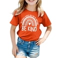 thumbnail image 1 of Toddler Girls Tops & T-Shirts Kids Letter Print Round Neck Short Sleeve Fashion Casual Breathable Tshirts Holiday Wear,Orange,2-3 Years, 1 of 4