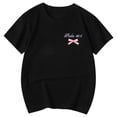 thumbnail image 1 of Toddler Girls Tops & T-Shirts Letter Print Round Neck Short Sleeve Tops Pullover Tee Shirts Sportwear,Black,3-4 Years, 1 of 5