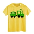 thumbnail image 1 of Toddler Girls Tops & T-Shirts Summer St. Patrick's Day Crew Neck Short Sleeve Casual Basic T Shirts Daily-Wear,Yellow,8-9 Years, 1 of 4