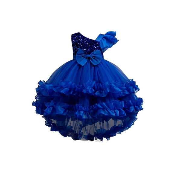 Toddler Girls Tutu Dress Sequin Sleeveless Bow-Knot Tiered Layered Tulle Wedding Party Dresses Performance Apparel 1-12Y