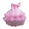 thumbnail image 1 of Toddler Girls Tutu Dress Sequin Sleeveless Bow-Knot Tiered Layered Tulle Wedding Party Dresses Performance Apparel 1-12Y, 1 of 3