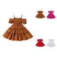 thumbnail image 1 of Toddler Girls Tutu Dress with Tulle Ruffles and Bowknot – Solid Princess Party Dress for Wedding, Birthday & Summer Events (2-6T), 1 of 4
