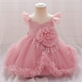 thumbnail image 1 of Toddler Girls Tutu-Dresses 6M-3Y Kids Cute Tulle Cap Sleeve V Neck High Waisted A-Line Solid Color Flower Girls Birthday Party Dress, 1 of 8