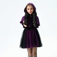 thumbnail image 1 of Toddler Girls Tutu Dresses Halloween Long Sleeve Ruffle Fall Winter Holiday Star Sequin Tulle Dress Purple 4-5 Years, 1 of 4