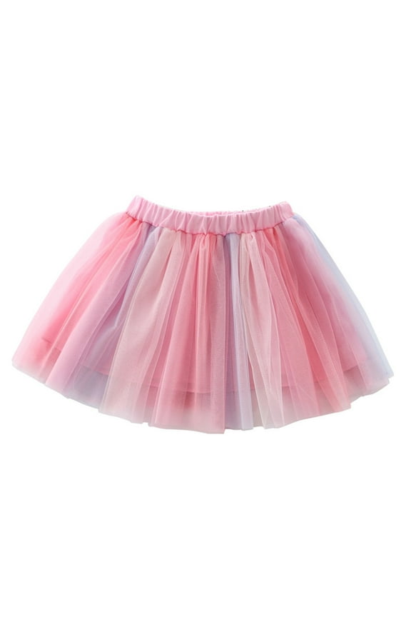 Toddler Girls Tutu Skirt Kids Embroidery With Plaid Striped Rainbow Flower Tulle Skirts for Girls Size 12-24 Months