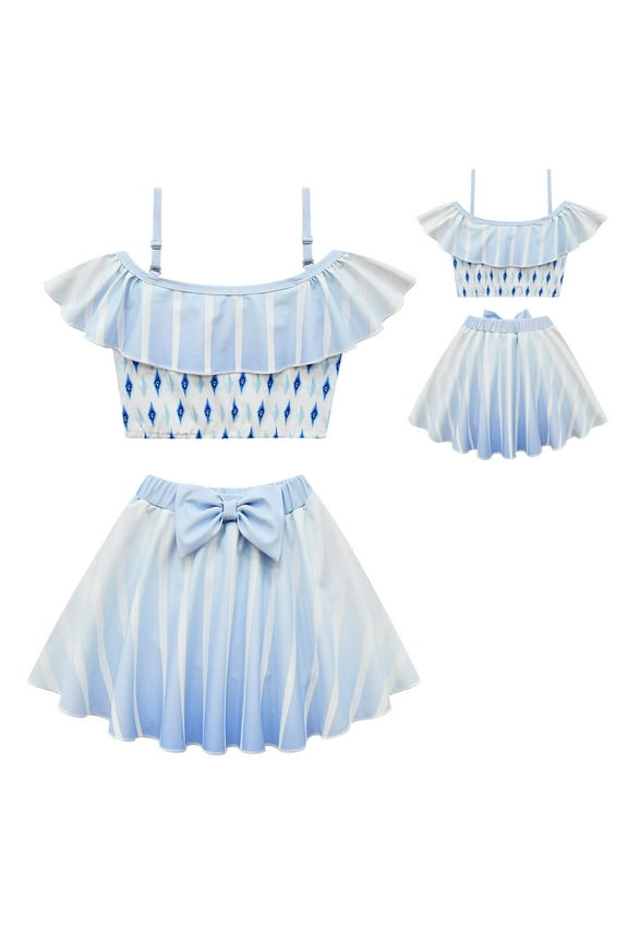 Toddler Girls Two Piece Swimsuit Summer Elsa Cosplay Bathing Suit